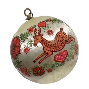 Folk Vintage 1979 Christmas is Love Satin Holiday Ornament ball